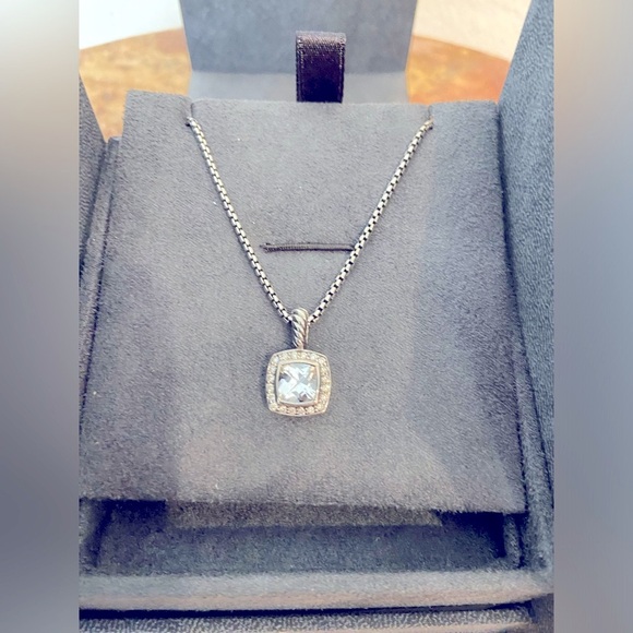 David Yurman Jewelry - Authentic David Yurman Petite Albion White Topaz Diamond Sterling Necklace 🤍🩶🌻